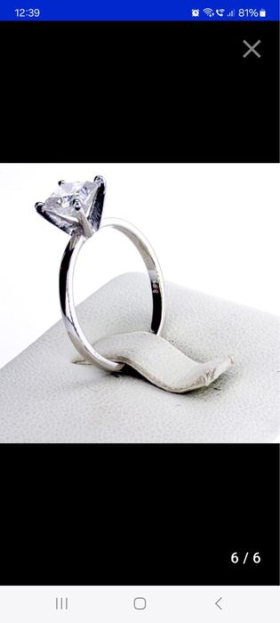 Inel din aur alb, cu diamant natural de 1,12 carate