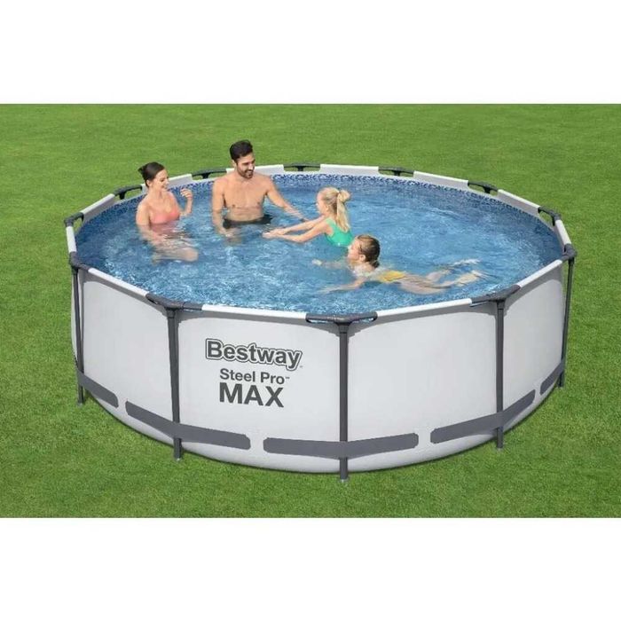 Bestway Бассейн каркасный круглый 366*100 с фильтр-насосом, Steel Pro