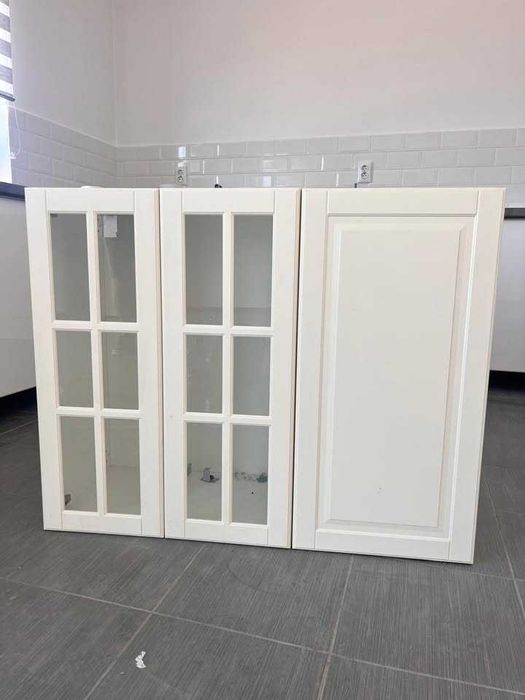 Corpuri suspendate cu poliţe, alb/Bodbyn 1 buc 40x80 cm, 2 buc 60x80