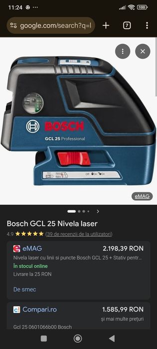 Nivela laser cu linii si puncte Bosch GCL 25 profesional.