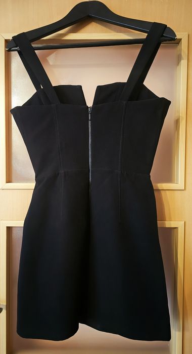 Cliche къса официална черна рокля с корсет и копчета