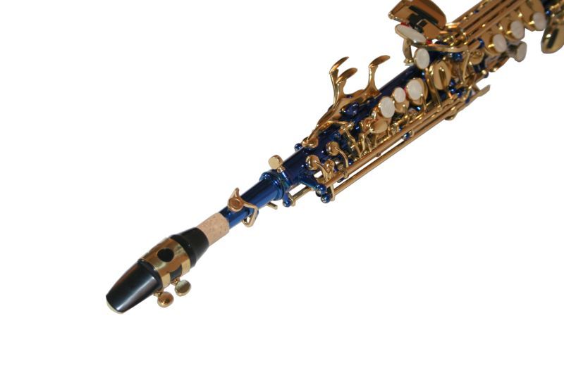 Saxofon Sopran NOU Karl Glaser Saxophone drept Si b Albastru+Auriu