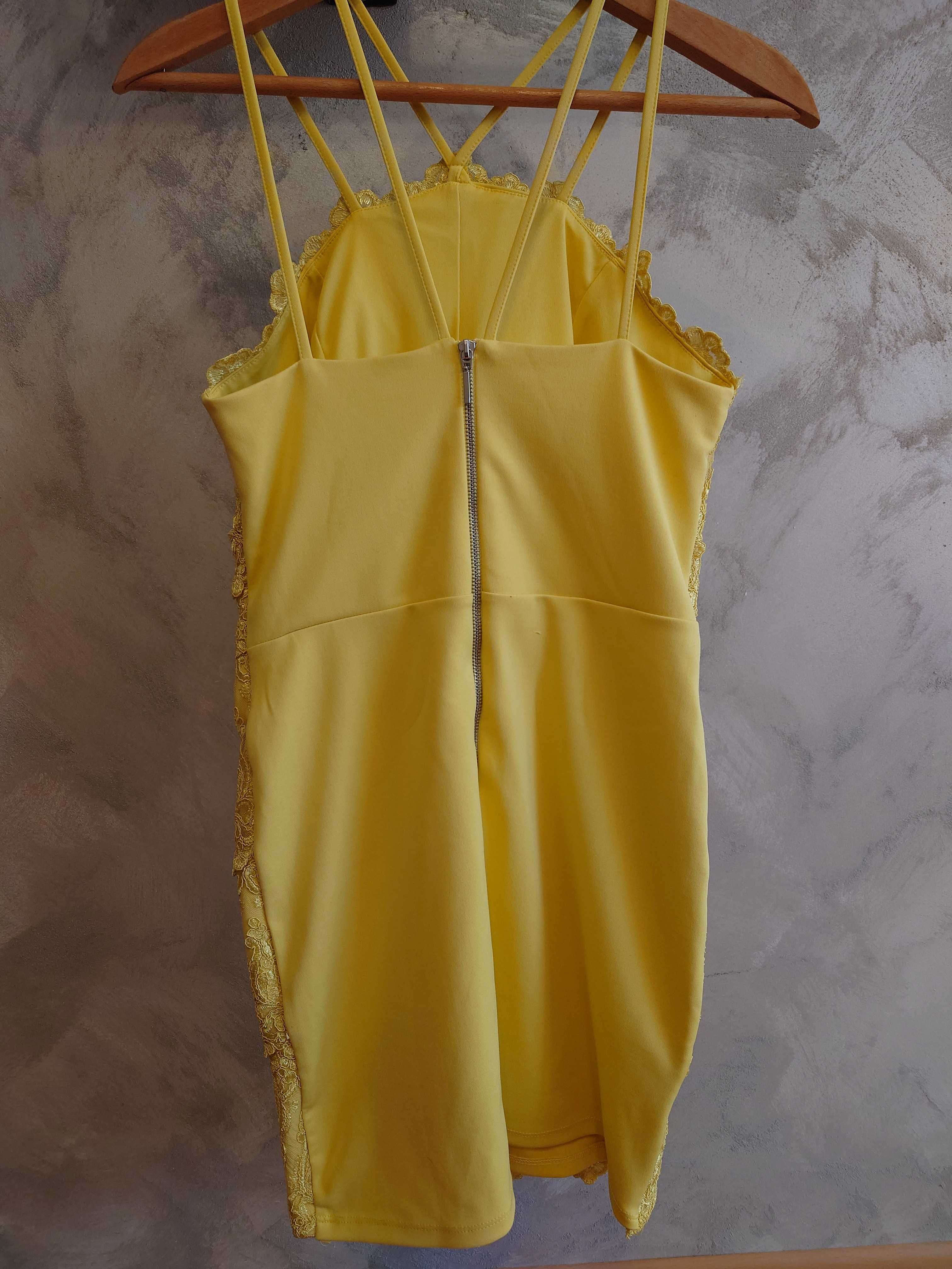 River Island рокля жълта къса Limited edition UK 8