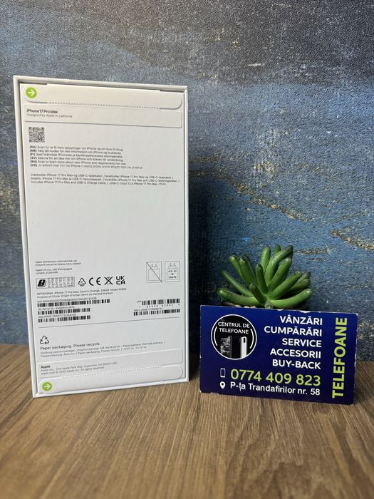 Iphone 17 Pro Max/256Gb/Garantie 2Ani Centrul de Telefoane/Rate