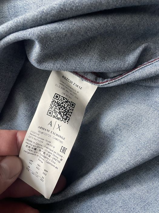 ARMANI EXCHANGE A|X / мъжка дънкова риза XXL