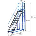 Scară de depozit mobila Mega-M STANDARD H-300 cm, 12 trepte