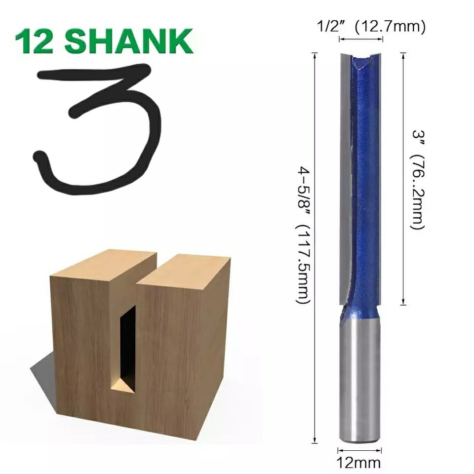 Прав фрезер 8 мм,12 мм и 1/2" опашка