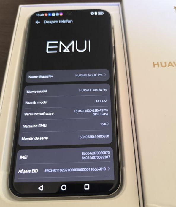 Vând/Schimb Huawei Pura 80 Pro model Glazed White 512 GB 12 GB