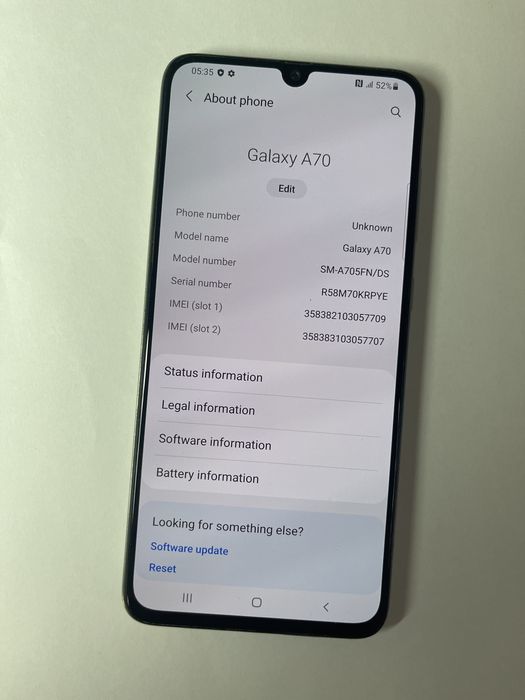 Samsung Galaxy A70 White