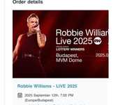 3 bilete Concert Robbie Williams Budapesta 12.09.2025