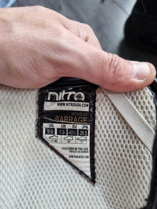 Boots snowboard NITRO BARRAGE, marimea 40 2/3 (US 9.0, UK 7.5)