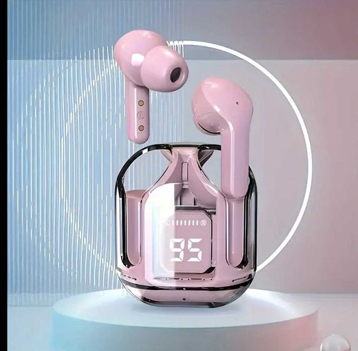 Безжични слушалки с LED дисплей и калъф за зареждане