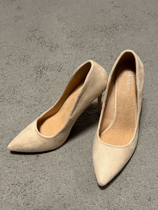 Pantofi Stiletto Nude piele naturală întoarsă