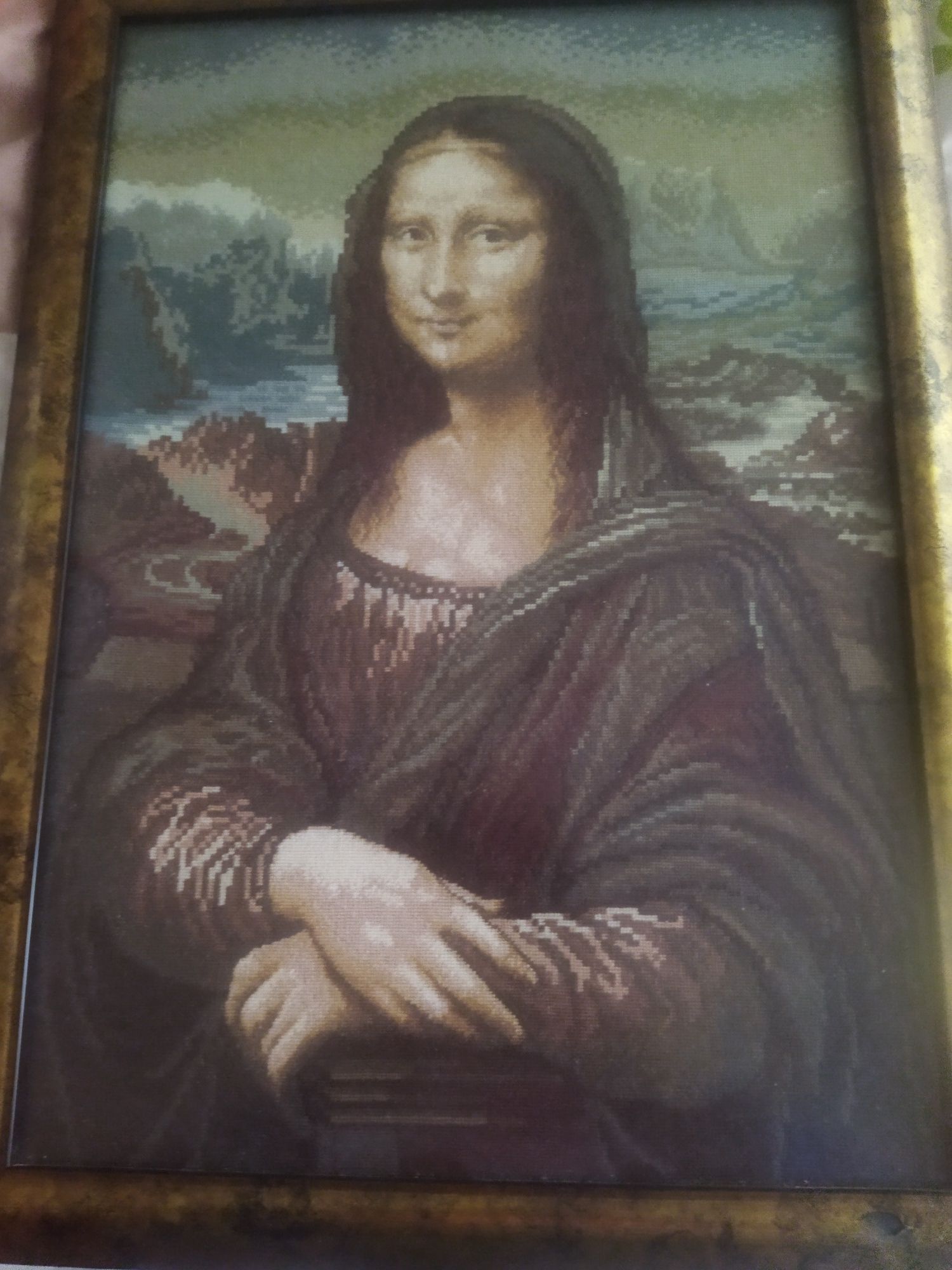 Стар гоблен Мона Лиза в рамкаа