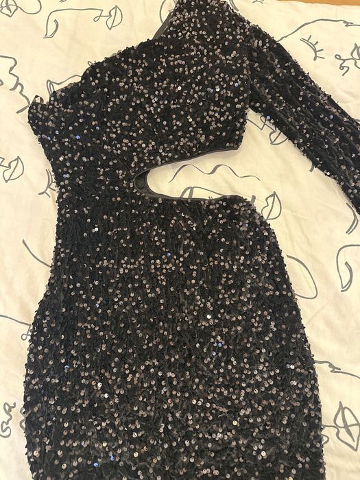 Официална къса рокля с паети XS