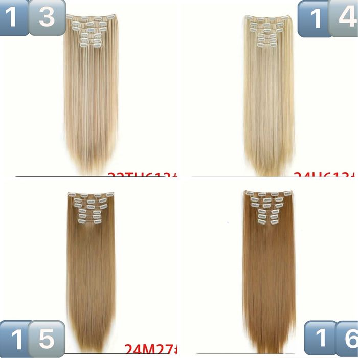 6 реда Комплект коса на редове с клипс екстеншъни 60см Термоустойчива