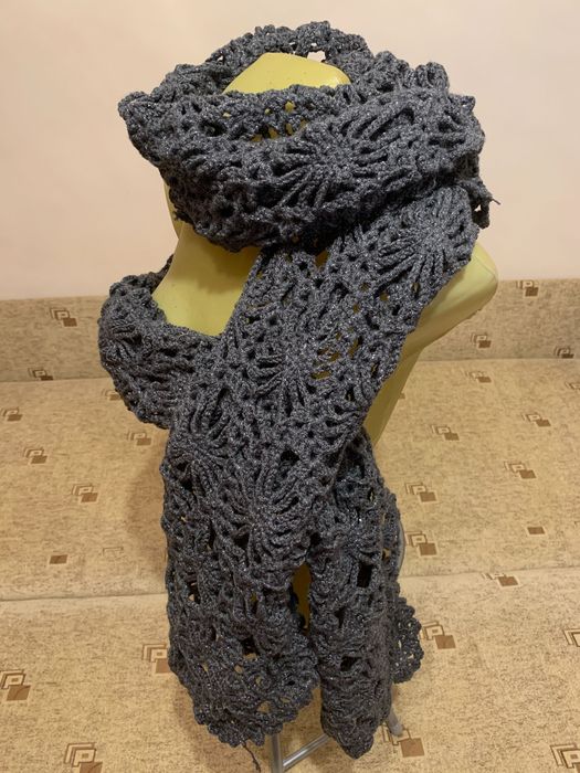 Esarfa fular 2,74 metri crosetata STELE fir dublu