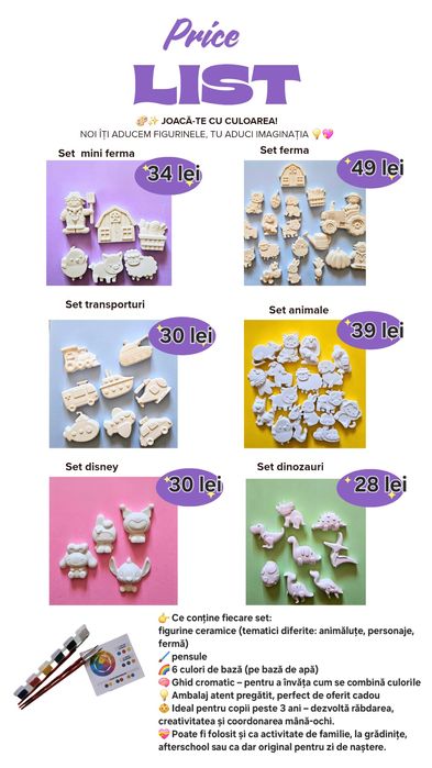 Diferite  Seturi  pentru pictat  din praf ceramic