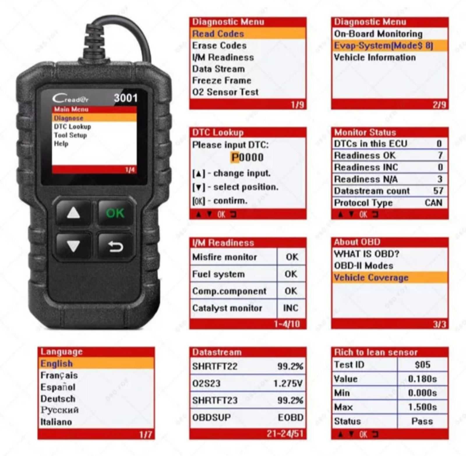 Автомобилна диагностика LAUNCH X431 CR3001 OBD2