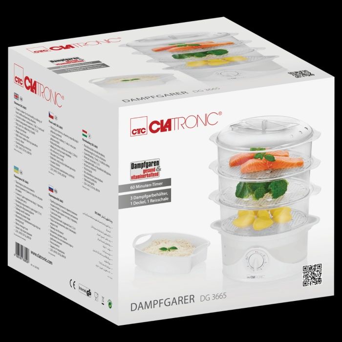Clatronic DG 3665 Уред за готвене на пара, 60-минутен таймер
