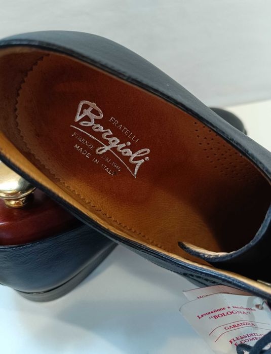 Pantofi de lux 40 40.5 lucrati manual Fratelli Borgioli NOI piele nat
