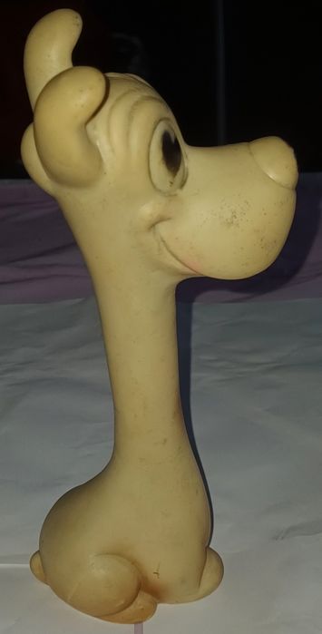 Cauciuc anii '60 "Neck Dog Caine cu Gat Lung" H: 22 cm Made in England