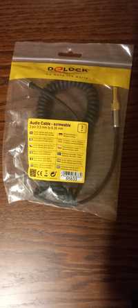 Cablu audio prelungitor spiralat JACK STEREO 3.5mm T-M + Adaptor 6.35m