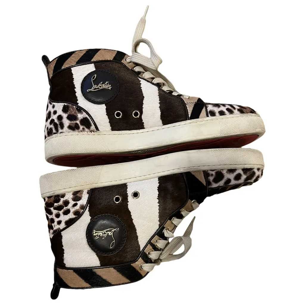 Sneakers Louboutin ORIGINALI 39 leopard zebra din piele de ponei