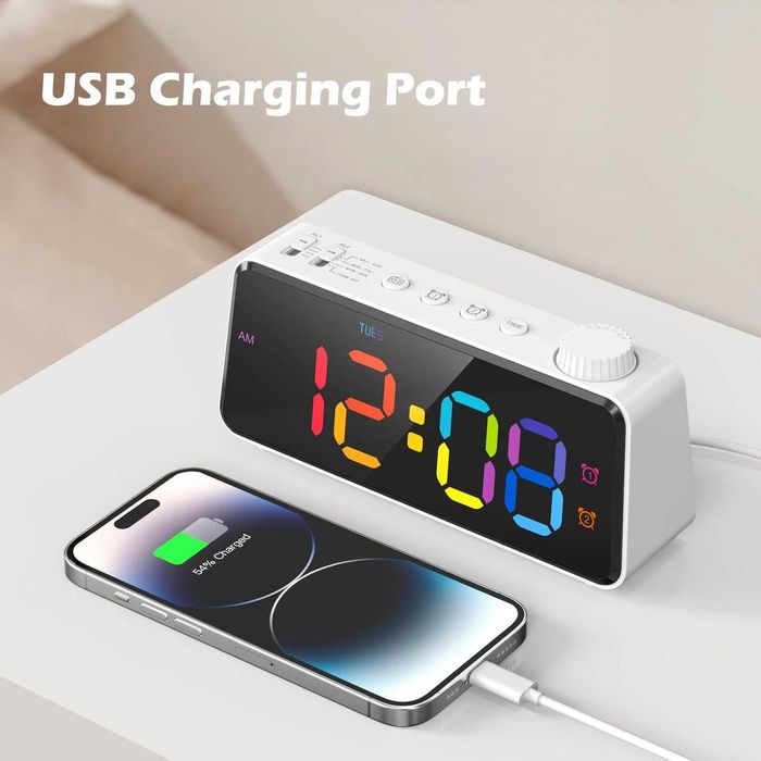 ANJANK Детски радиобудилник, цветен. дигитален с LED дисплей