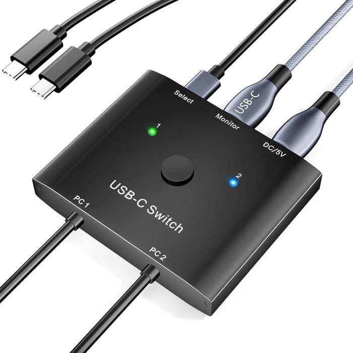 YOUTINGHDAV comutator USB C KVM 2 laptopuri 1 monitor 4K 120Hz