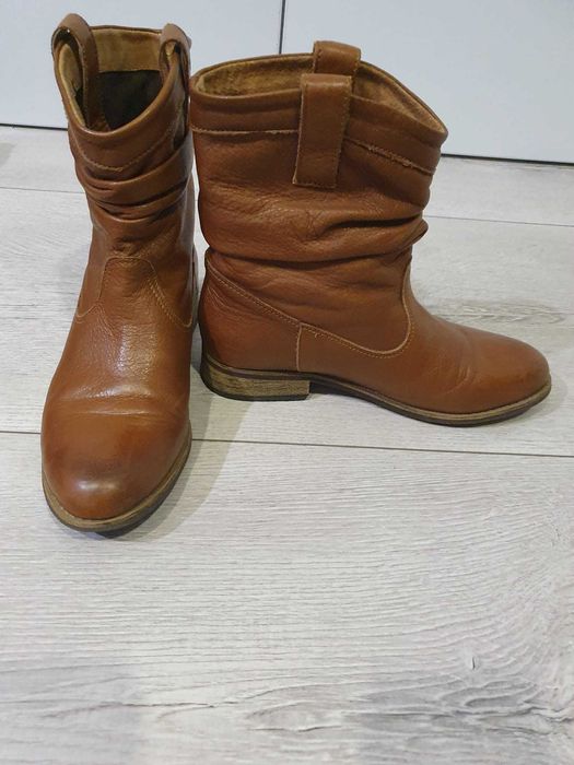Ghete dama piele naturala, maro, marimea 37