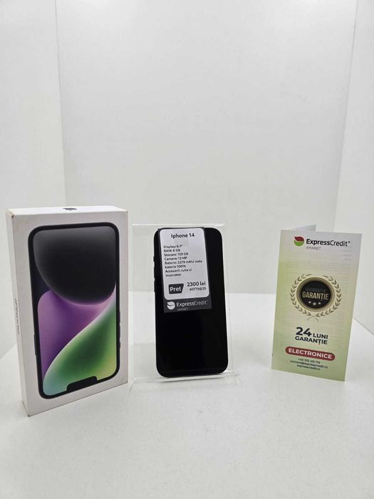 Iphone 14 128Gb 100% (B-40779)(Iulius Mall) Garantie 2 Ani