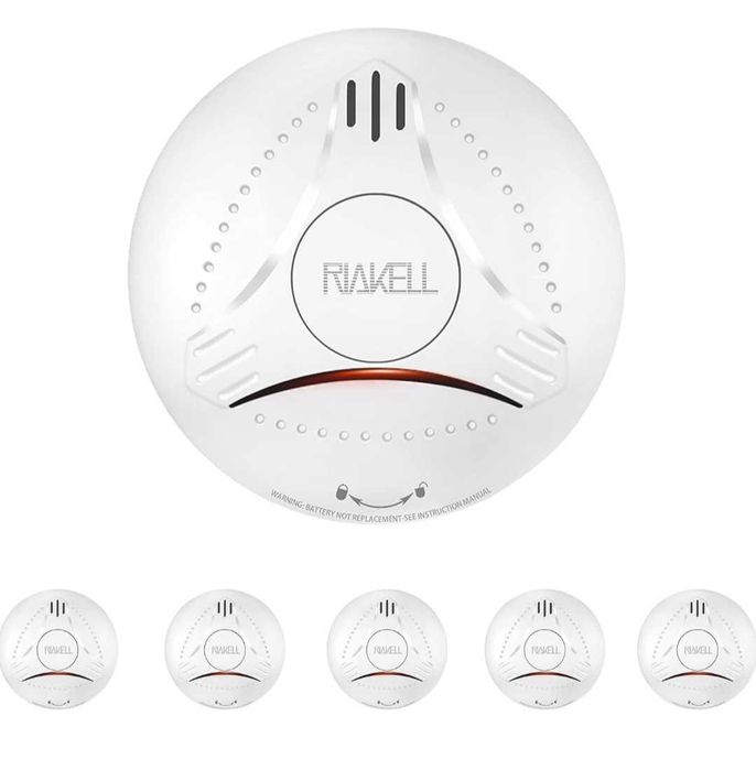 5 бр Димен детектор RIAKELL с батерия аларма с фотоелектрически сензор