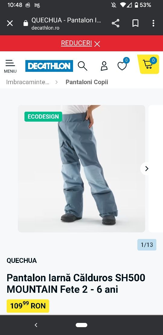 Pantaloni impermeabili mărime 86 copii