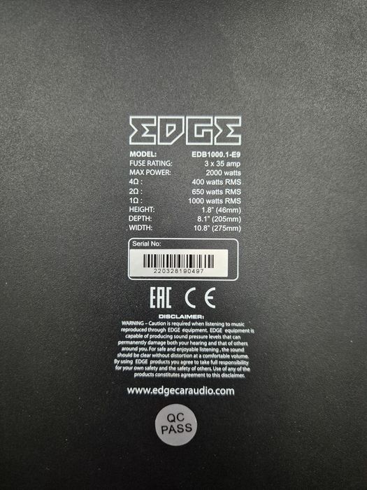 Amplificator auto EDGE EDB 1000.1-E9 4,2,1 ohm