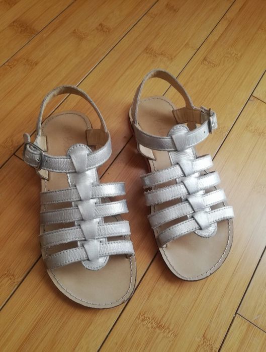 Sandale fete piele naturala argintii mărimea 34 sau 22 cm Boden