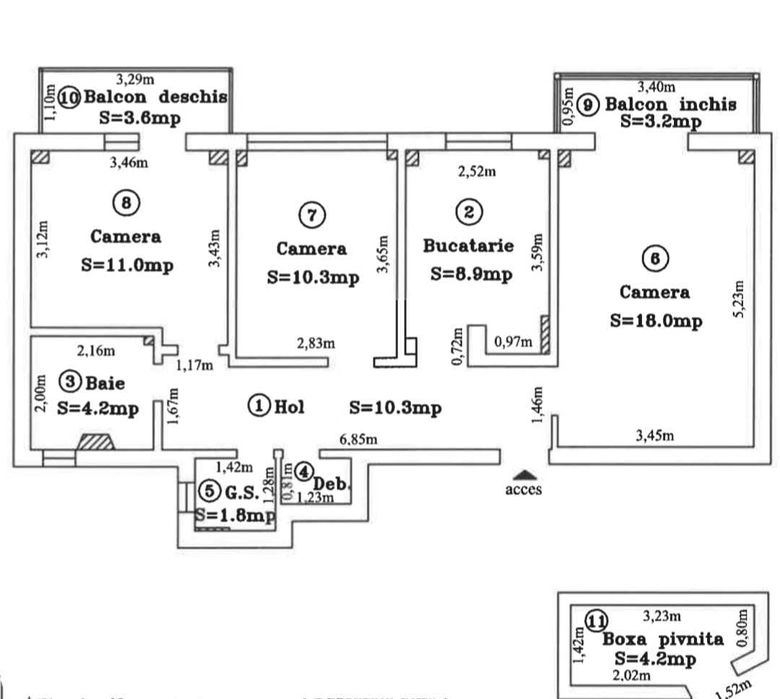 Apartament 3 Camere Decomandat 65 mp - Calea București - Brasov