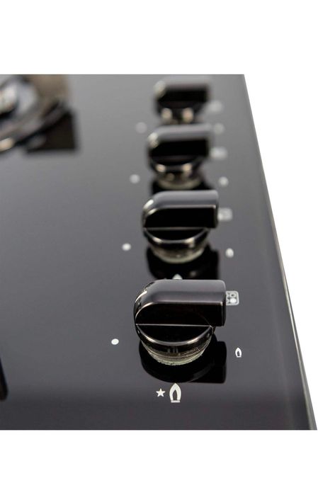 Plita SIA de sticla pe gaz cu 4 ochiuri neagra