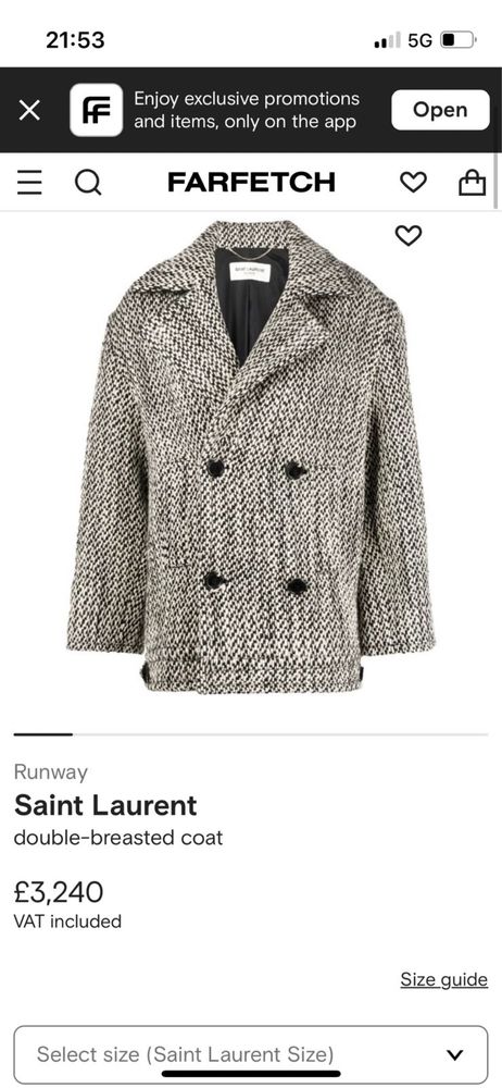 Saint lauren wool палто