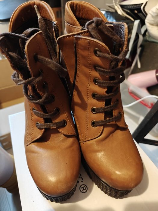 Botine maro dama cu platforma , 38