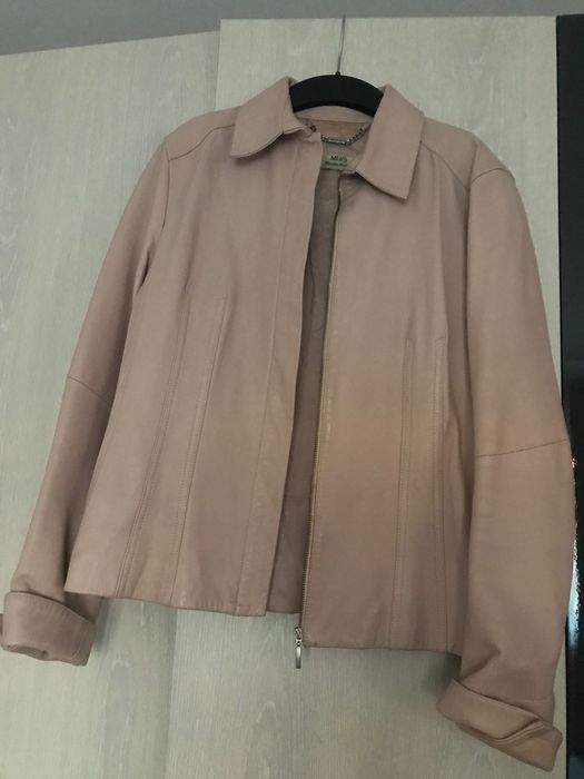 Geacă de piele naturală roz