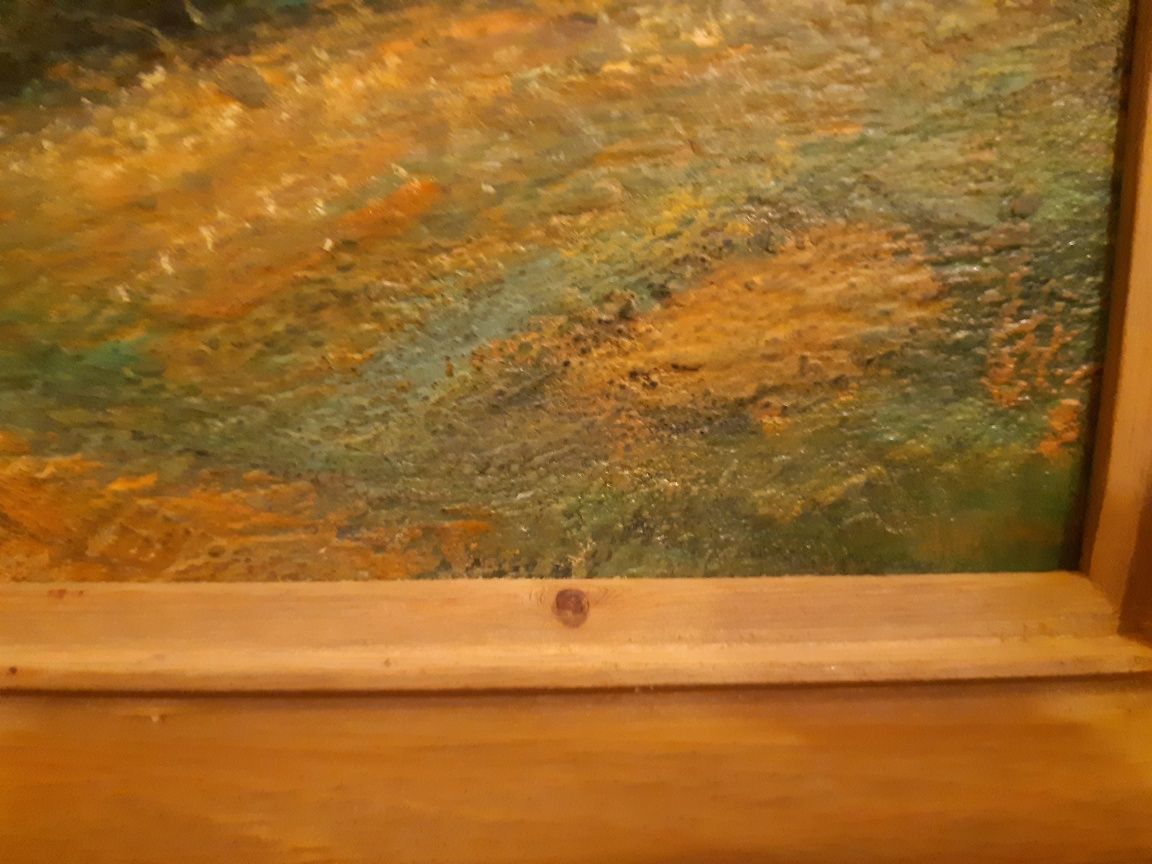 Стара маслена картина ''Планински пейзаж '' на художника Николай Илиев