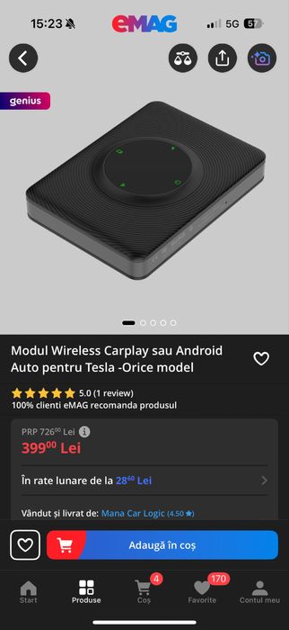CarPlay pentru tesla model 3/Y