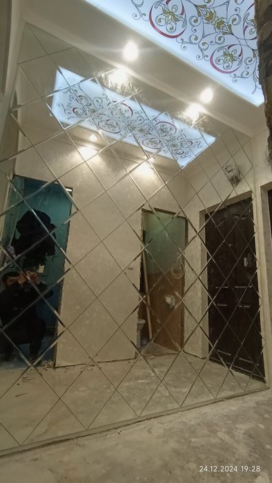 Oyna kesish xizmati Rombik gulli oyna dushkabina Rombik 250.000sum