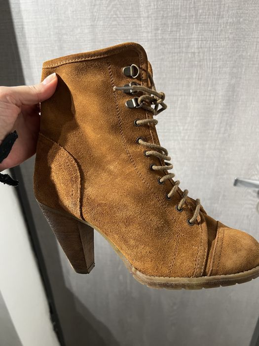 Bershka Botine /Ghete Maro piele intoarsa 38 cu toc