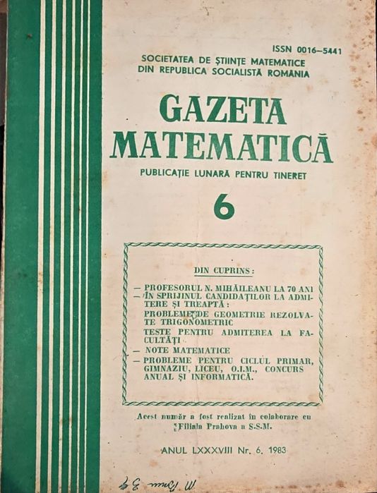 Gazeta matematica numere vechi + cărți și manuale Partea 1