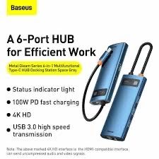 Новый! HUB Type-C Baseus 6 в 1 / Хаб, переходник, адаптер, док станция
