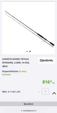 Lanseta daiwa tatula spin noua garantie