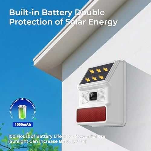 Нова Соларна аларма с светкавица и датчик за движение за двор градина