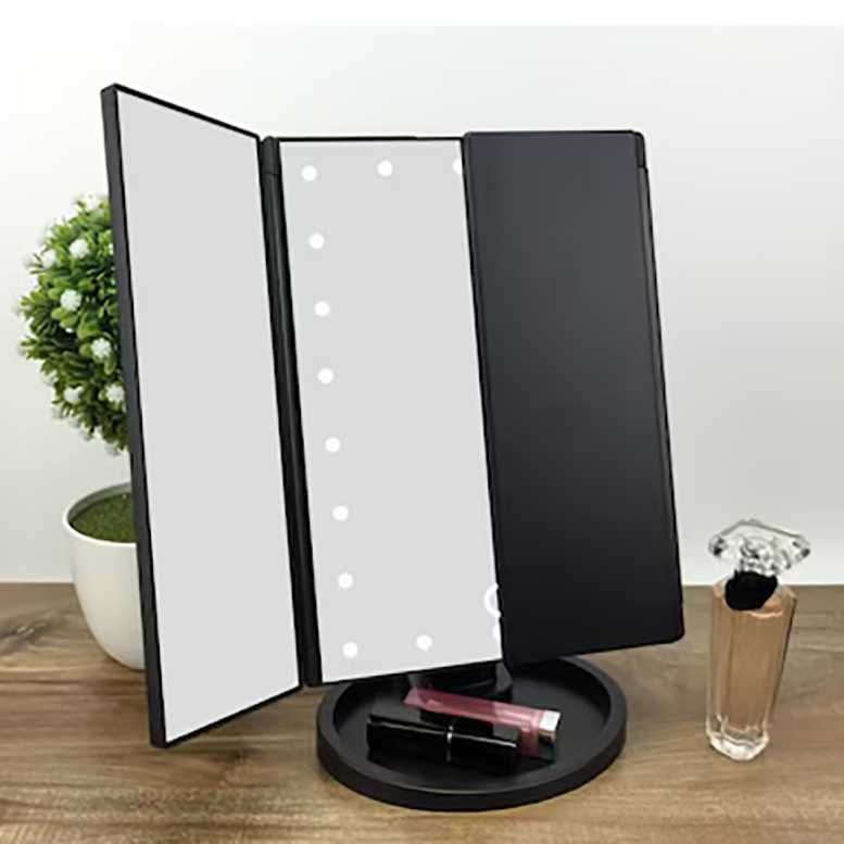Oglinda de machiaj cu 22 de lumini LED, cu ecran tactil
